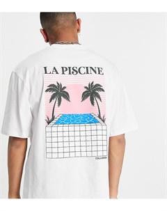 Oversized футболка с тропическим принтом на спине Collusion