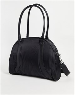 Черная спортивная дорожная сумка в стиле ретро из нейлона с плечевым ремнем Asos design
