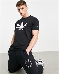Черная футболка с крупным логотипом adicolor Adidas originals