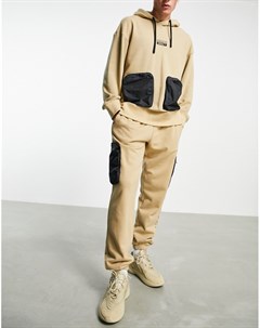Бежевые джоггеры с карманами на штанинах RYV Adidas originals