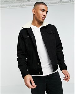 Черная джинсовая куртка со съемным воротником из искусственного меха Brave soul