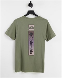 Зеленая футболка с принтом на спине Rapid Ridge Columbia