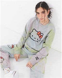 Разноцветный свитшот в стиле oversized от комплекта x Hello Kitty New girl order