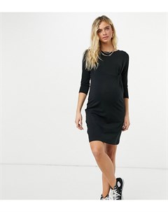 Черное платье мини с перекрученным дизайном спереди Mamalicious Maternity