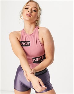Розовая укороченная майка с логотипом Nike