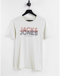 Белая футболка с крупным логотипом Jack & jones