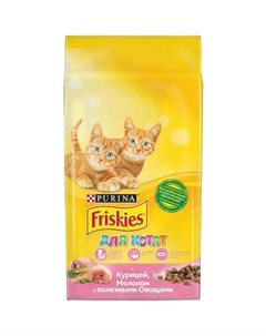 Сухой корм для котят до года с курицей молоком и полезными овощами Friskies