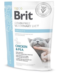 Сухой корм Veterinary Diet Cat Grain Free Obesity при избыточном весе и ожирении для кошек 400 г Кур Brit*