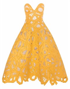 Платье миди с цветочной аппликацией Oscar de la renta
