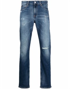 Джинсы низкой посадки с эффектом потертости Calvin klein jeans