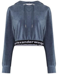 Укороченное худи с логотипом Alexander wang