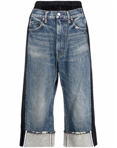 Укороченные джинсы с эффектом потертости Junya watanabe