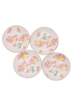 Набор из четырех глубоких тарелок с цветочным принтом Bernadette