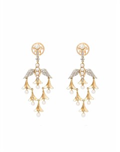 Серьги x Temperley London Lovebirds из желтого золота с жемчугом и бриллиантами Annoushka