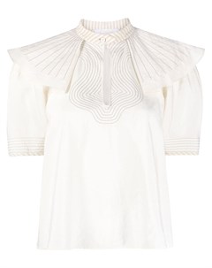 Блузка с оборками и декоративной строчкой Chloe