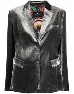 Однобортный бархатный пиджак Etro