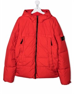 Пуховик с нашивкой логотипом Stone island junior