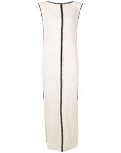Платье в рубчик с контрастной строчкой Jil sander