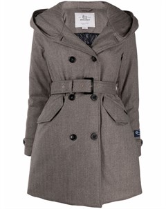 Двубортное пальто с капюшоном Woolrich