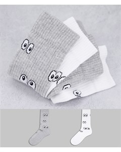 Набор из 2 пар спортивных носков с глазами Asos design