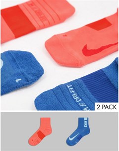 Набор из 2 пар носков до щиколотки синего и красного цвета Nike running