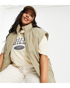 Светло бежевый дутый oversized жилет ASOS DESIGN Curve Asos curve