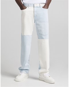 Разноцветные джинсы в стиле 90 х с нахлестом Bershka