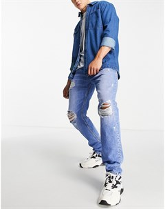 Светлые свободные джинсы прямого кроя с акцентной рваной отделкой Ethan Tommy jeans