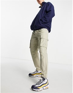 Светло бежевые спортивные брюки карго New look