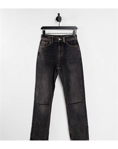 Черные выбеленные джинсы прямого кроя в стиле 90 х со рваной отделкой на коленях x000 Unisex Collusion