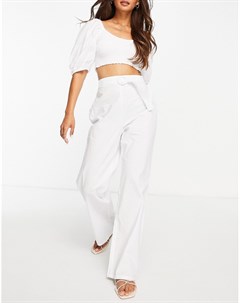 Белые пляжные брюки от комплекта с поясом Fashion union