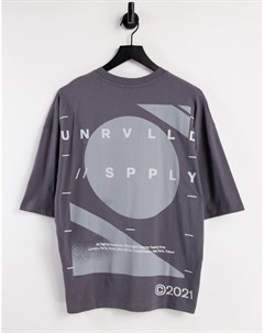 Oversized футболка с графическим принтом и логотипом на спине ASOS Unrvlld Supply Asos design