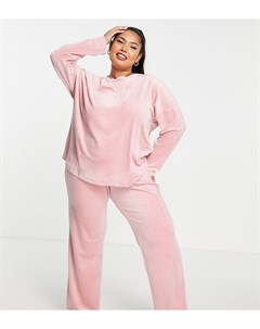 Розовая велюровая пижама Vero moda curve