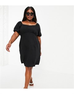 Черное платье мини с присборенным лифом Vero moda curve