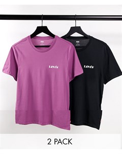 Набор из 2 футболок черного и розового цвета с винтажным логотипом эксклюзивно для ASOS Levi's®