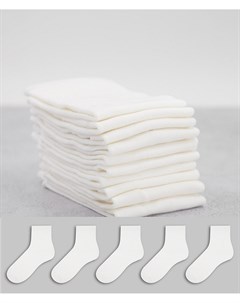 Набор из 5 пар белых носков из органического хлопка Polly Monki