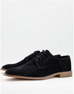 Черные замшевые туфли в стиле дерби на шнуровке Asos design