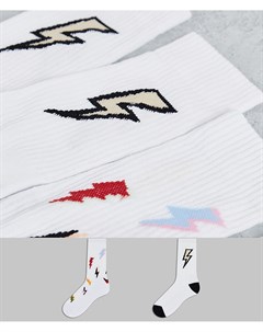 Набор из 2 пар разноцветных спортивных носков с молнией Asos design