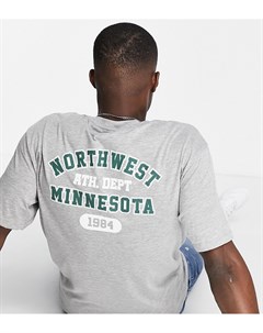 Серая меланжевая oversized футболка с принтом Minnesota на спинке эксклюзивно для ASOS Only & sons