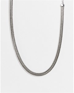 Серебристое ожерелье из плоской массивной цепочки Designb london