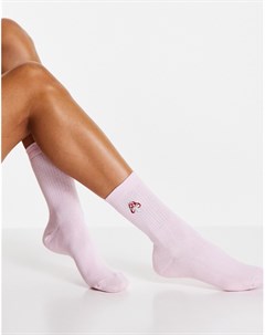 Розовые носки с вышивкой в виде грибов Skinnydip