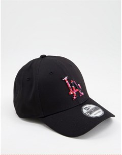 Черная бейсболка с камуфляжным логотипом LA 9Forty New era
