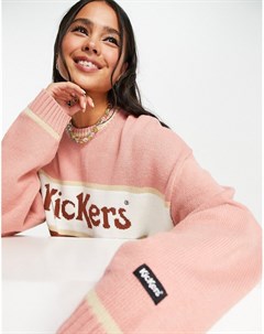 Вязаный oversized джемпер в стиле колор блок с логотипом спереди Kickers