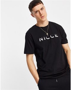 Черная футболка с градиентным логотипом Vina Nicce