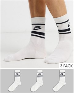 Набор из 3 пар белых носков с черным логотипом Nike
