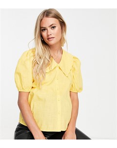 Блузка желтого цвета с большим отложным воротником Pieces maternity
