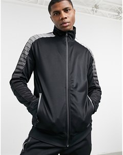 Черная спортивная куртка от комплекта Bershka
