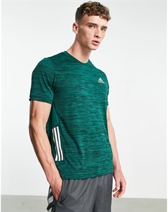 Зеленая футболка с 3 полосками и градиентным принтом adidas Training Adidas performance
