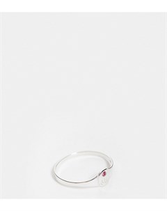 Кольцо из стерлингового серебра с розовым искусственным камнем для рожденных в октябре Kingsley ryan curve