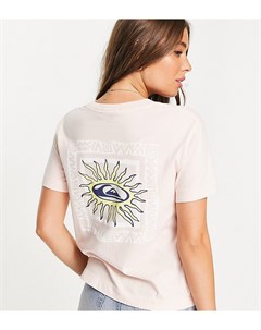 Розовая укороченная футболка с принтом логотипа на спине эксклюзивно на ASOS Quiksilver